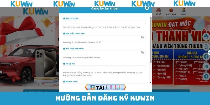 Hướng dẫn thao tác đăng ký tài khoản KUwin dễ dàng